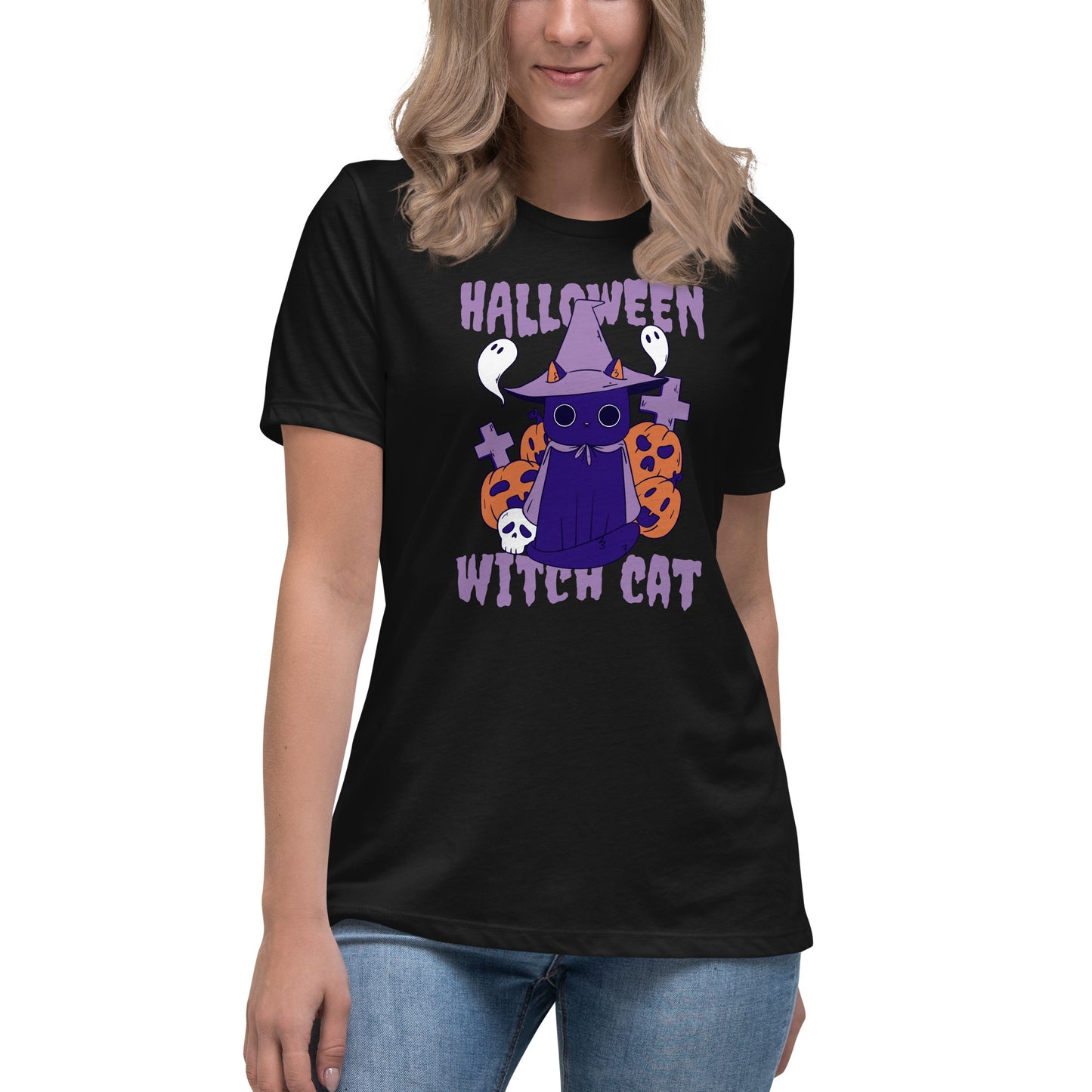 Halloween Witch Cat T-Shirt