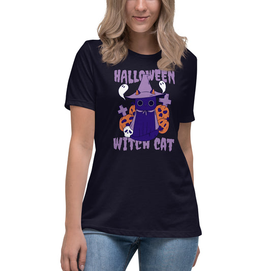 Halloween Witch Cat T-Shirt